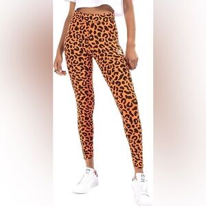 NWT Adidas x Rich Mnisi Leopard Print Orange Tights Leggings Small